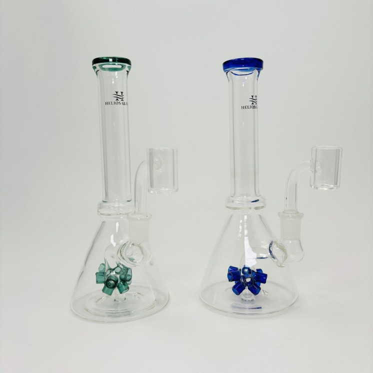 Helios - Glass Waterpipe Beaker With Showerhead Perc - 8 Inches