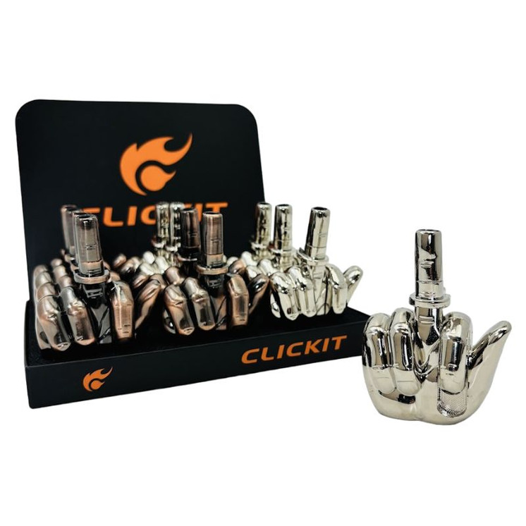 Clickit Lighter - Middle Finger Windproof - 12 Counts Per Display - GH-1680