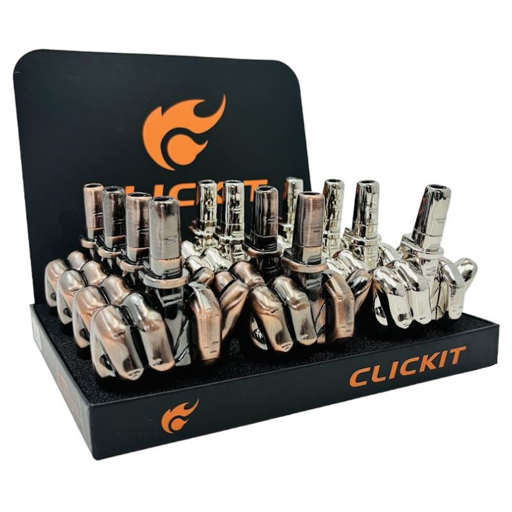 Clickit Lighter - Middle Finger Windproof - 12 Counts Per Display - GH-1680