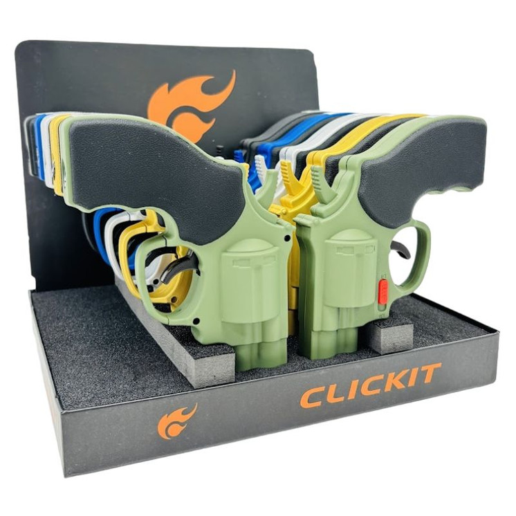 Clickit Lighter - 9mm Revolver Gun Torch - 10 Counts Per Display - GH-5919