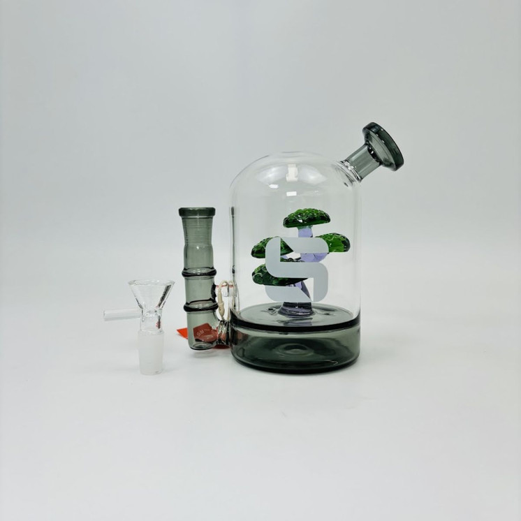 Silo Glass - 6 Inches - Bonsai Tree Waterpipe - SILO-119-SMOKE/T.BLACK