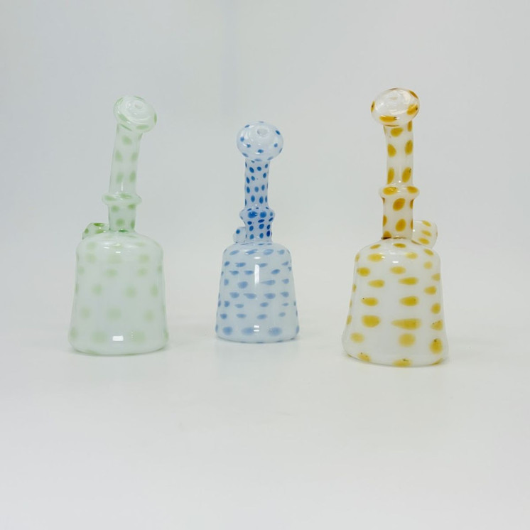 Bent Neck Dots Waterpipe - 6 Inches - Assorted Designs