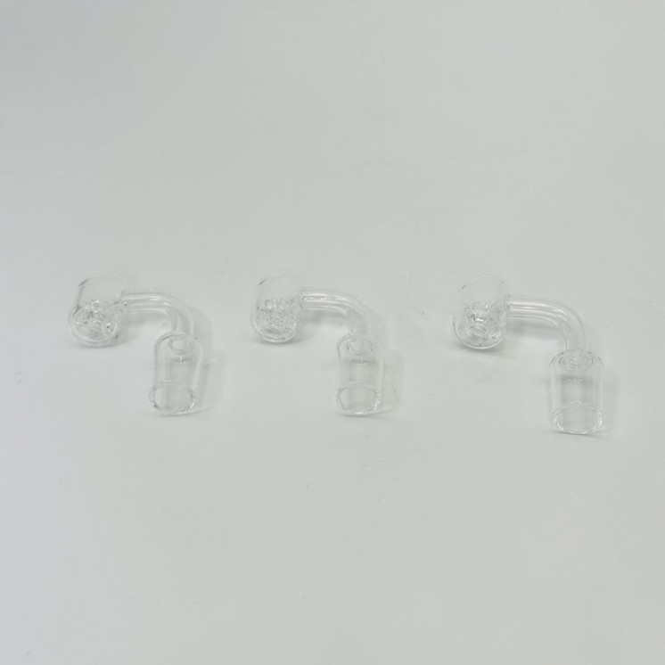 Quartz Banger - Slant-Top With Diamond Knot - Male 90 Degree - 5 Pieces Per Pack-18MM