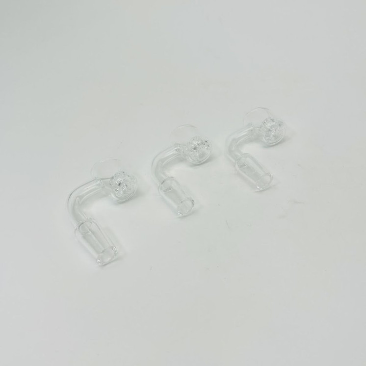 Quartz Banger - Slant-Top With Diamond Knot - Male 90 Degree - 5 Pieces Per Pack-14MM