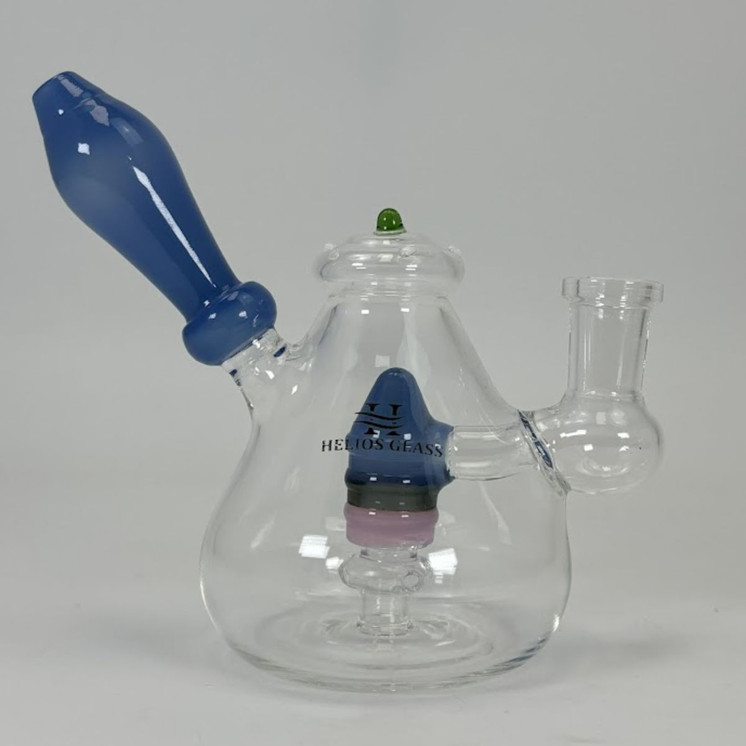 Helios - Glass Waterpipe Bell Vase With Hive Perc - 6 Inches