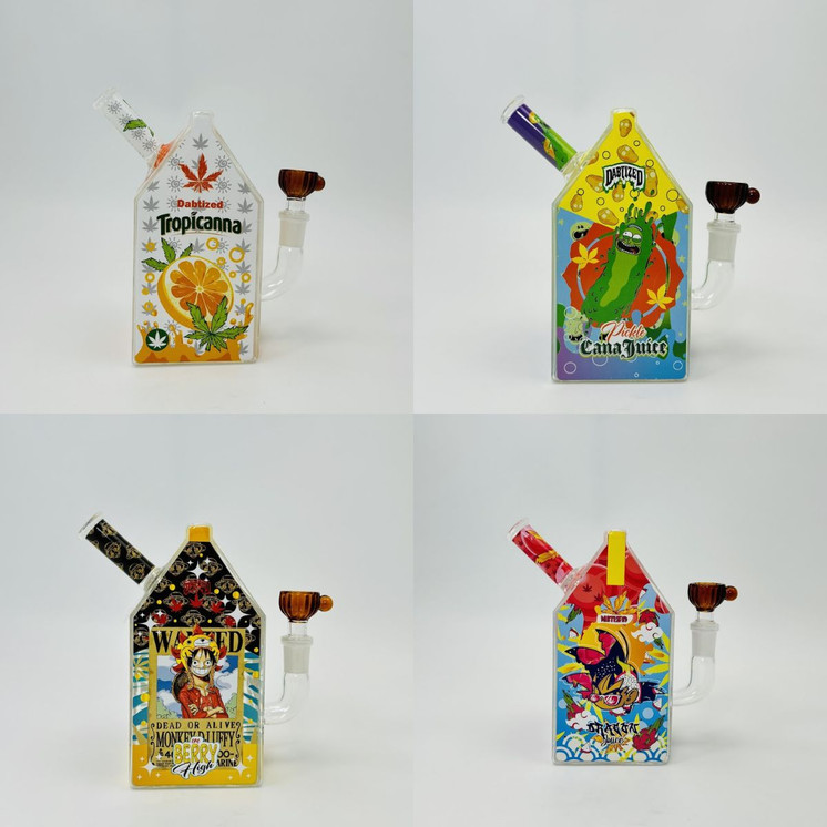 Dabtized - Glass Juice Carton Led Rig With Inline Downstem - 6 Inches