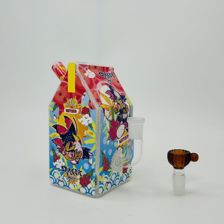 Dabtized - Glass Juice Carton Led Rig With Inline Downstem - 6 Inches