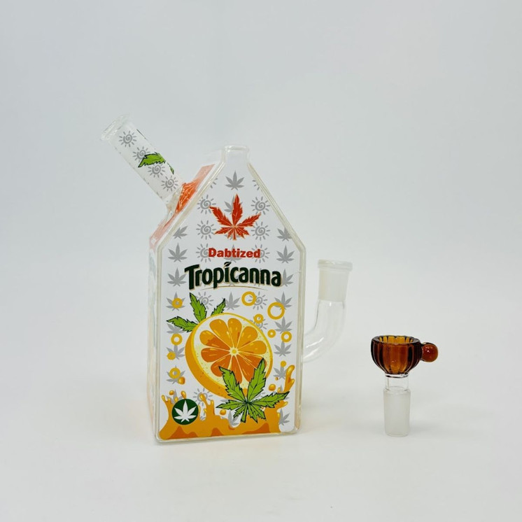 Dabtized - Glass Juice Carton Led Rig With Inline Downstem - 6 Inches