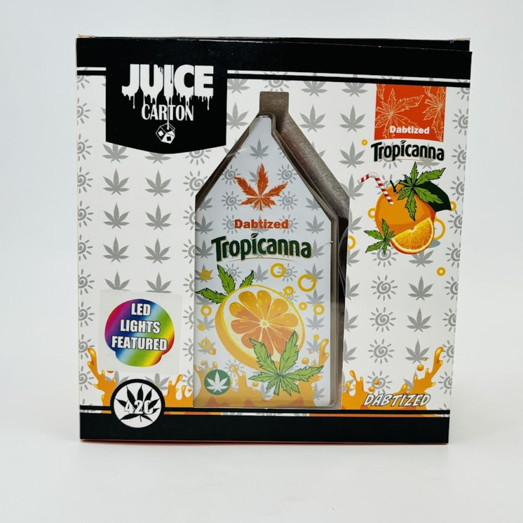 Dabtized - Glass Juice Carton Led Rig With Inline Downstem - 6 Inches