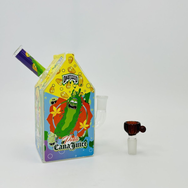 Dabtized - Glass Juice Carton Led Rig With Inline Downstem - 6 Inches
