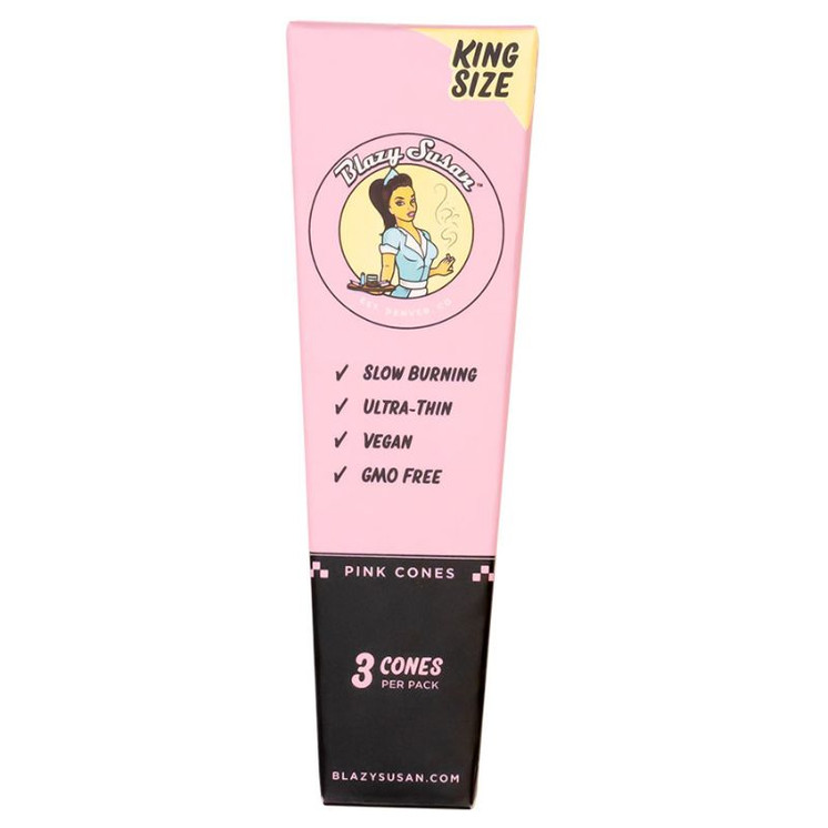 Blazy Susan - King Size Cones - 3 Cones Per Pack - 21 Packs Per Box - Pink