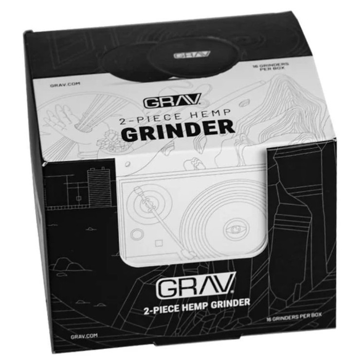 Grav - Hemp Plastic Grinder - 2-Piece - Black (GV.2PG.HMP)