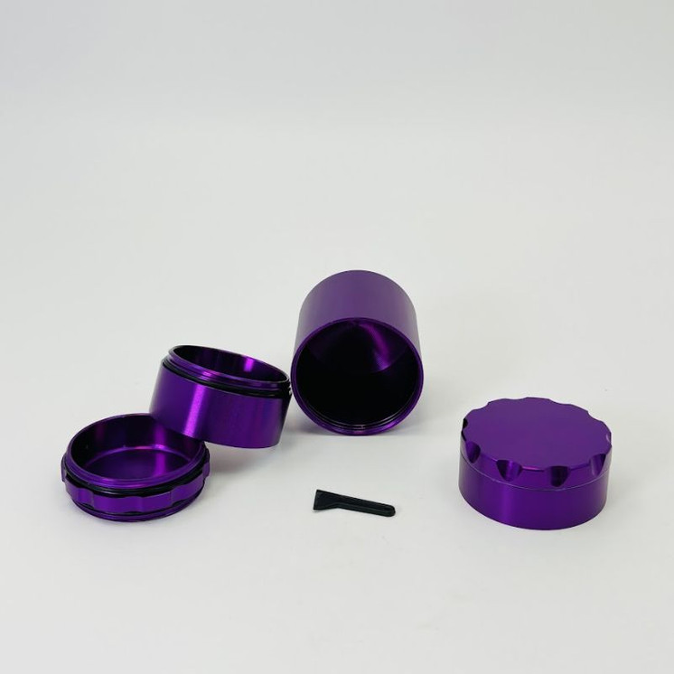 Color Manual Metal Grinder With Storage Jar - 50mm - 5 Parts - Assorted Colors