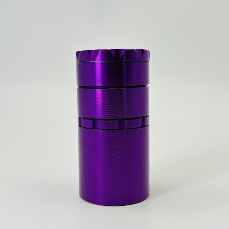 Color Manual Metal Grinder With Storage Jar - 50mm - 5 Parts - Assorted Colors