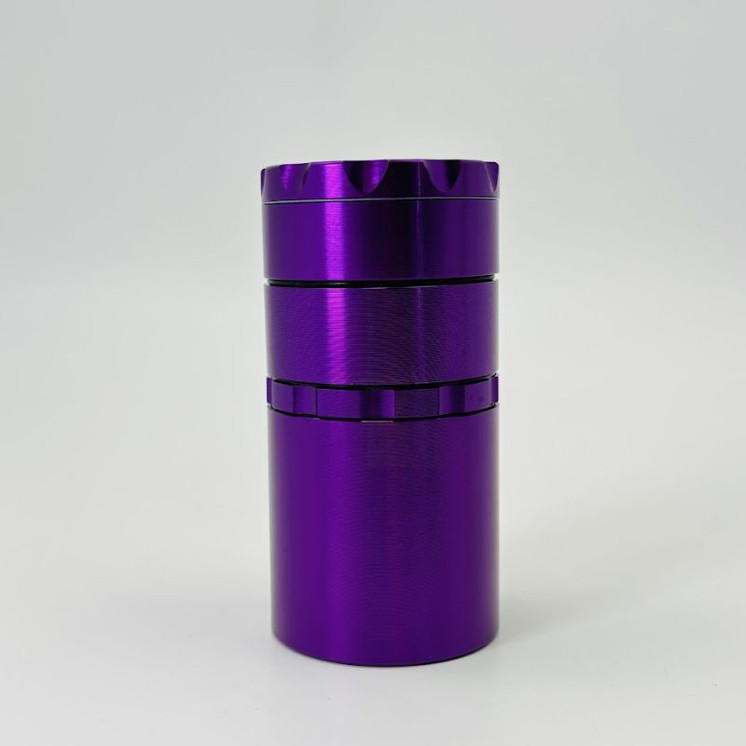 Color Manual Metal Grinder With Storage Jar - 50mm - 5 Parts - Assorted Colors