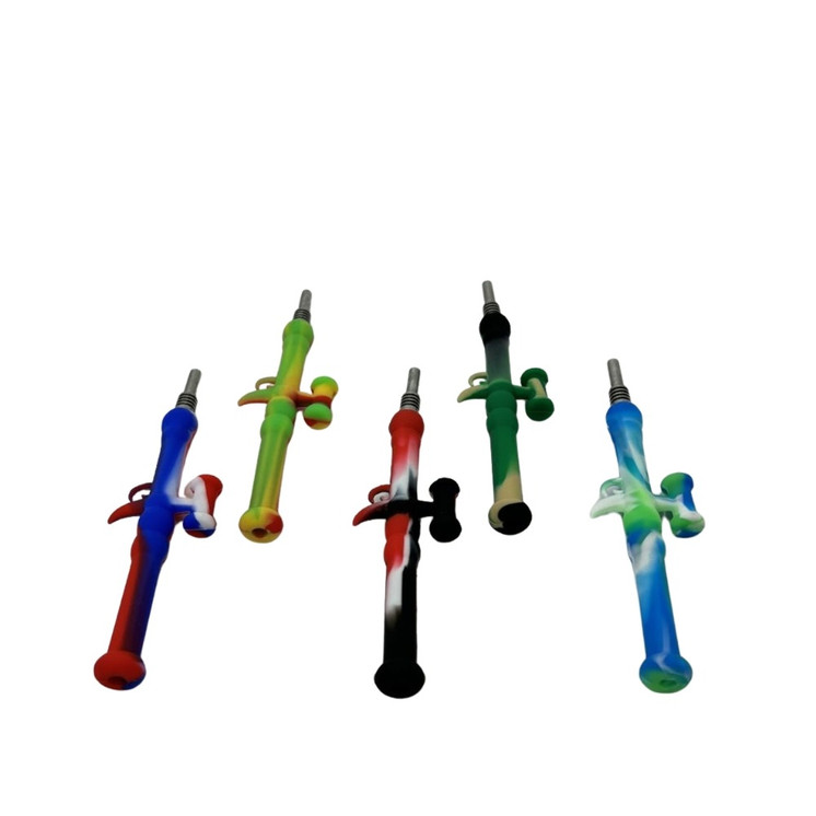 Mini Silicone Gun Nectar Collector With 10mm Titanium Nail