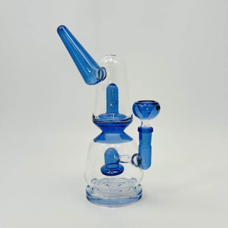 Waterpipe Mouthpiece With Dual UFO Perc - 45 Degree - 10 Inches - RH-232