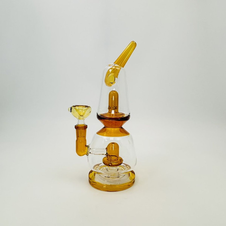Waterpipe Mouthpiece With Dual UFO Perc - 45 Degree - 10 Inches - RH-232