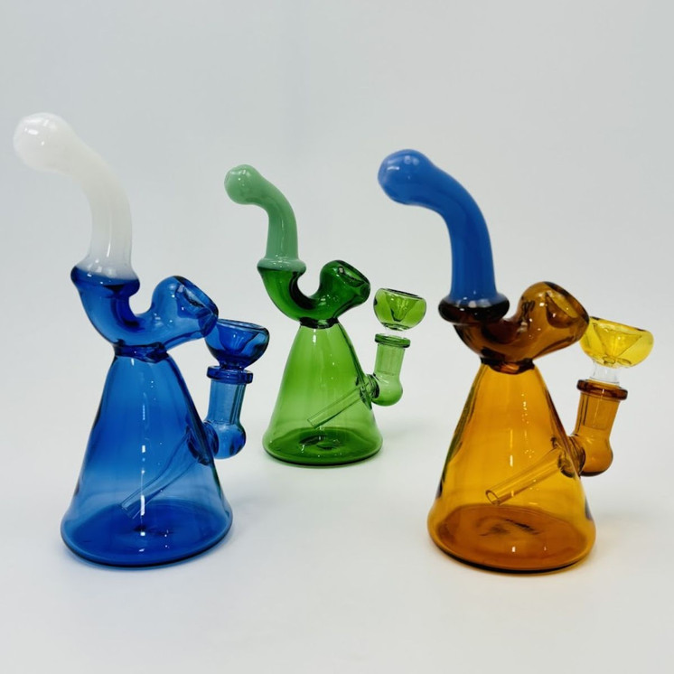 Waterpipe With Sherlock Perc - 7 Inches - Assorted Colors - Price Per Piece - 727
