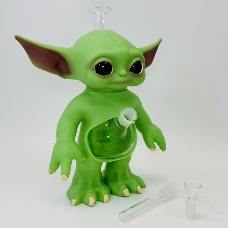 Silicone Handpipe With Glass Bowl and Dabber - 4 Inches