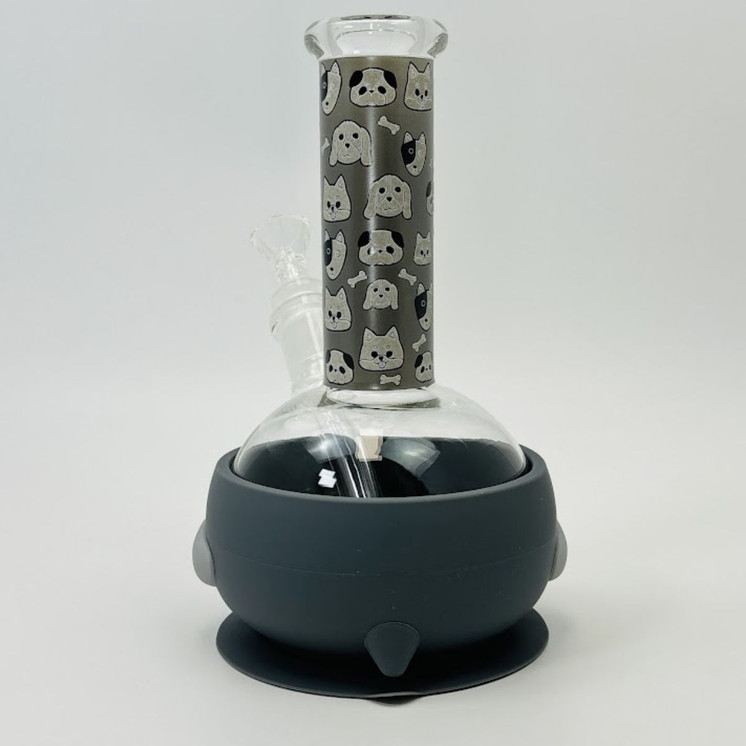 Silicone Waterpipe With Protector - Glow in the Dark - 8 Inches - Assorted Colors - Price Per Piece