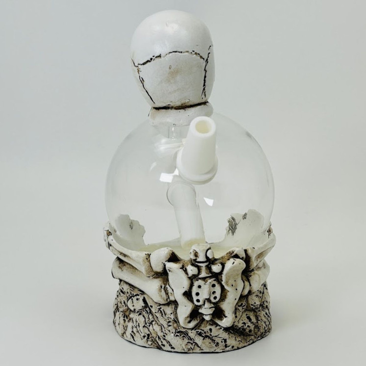 Resin Skull head Waterpipe - 7inches - H325