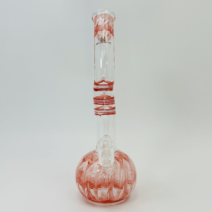 Helios Glass - Waterpipe Raked Glass - Switchback - Assorted Design - Price Per Piece - 12 Inches