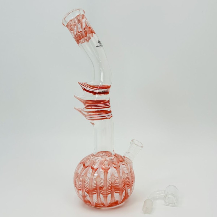 Helios Glass - Waterpipe Raked Glass - Switchback - Assorted Design - Price Per Piece - 12 Inches