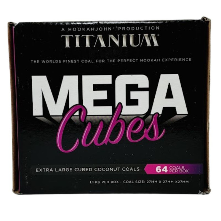 Titanium - Hookah Coals Mega Cubes - 64 Counts Per Box