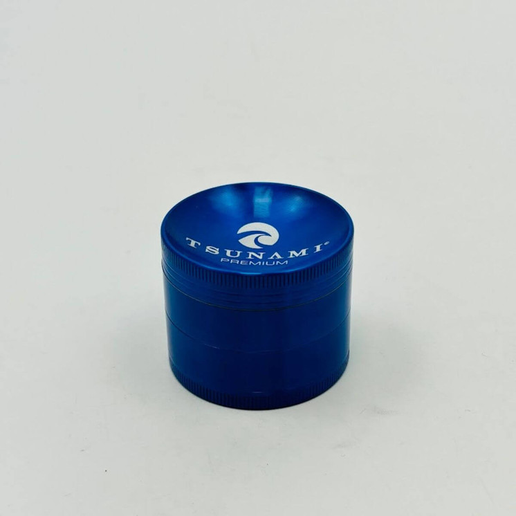 Tsunami Dry Herb Grinder - 50mm - 4 Parts-blue-color