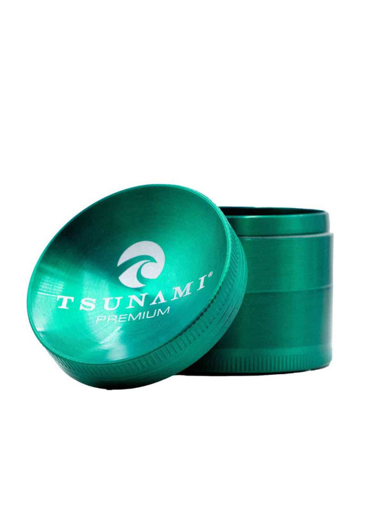 Tsunami Dry Herb Grinder - 50mm - 4 Parts-green-color