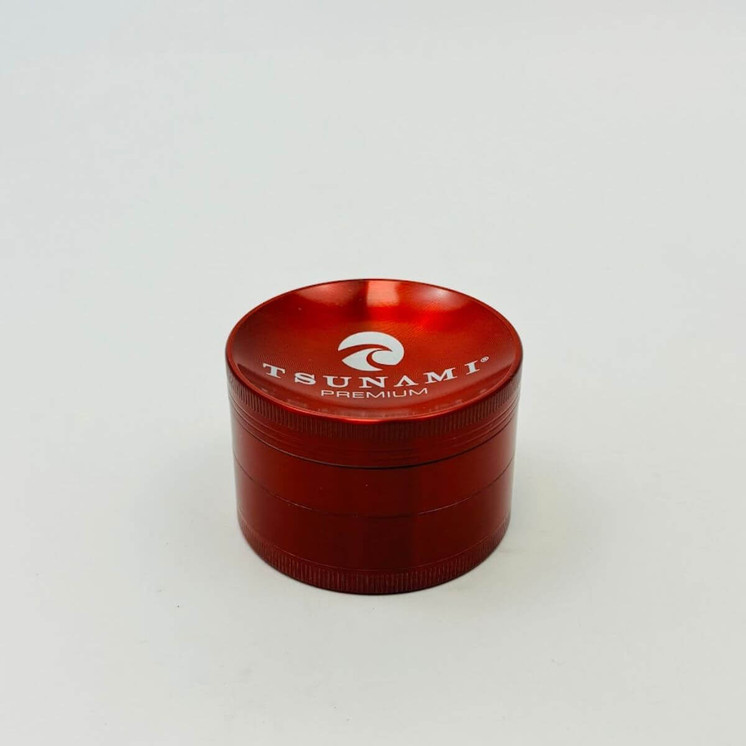 Tsunami Dry Herb Grinder - 63mm - 4 Parts- red color