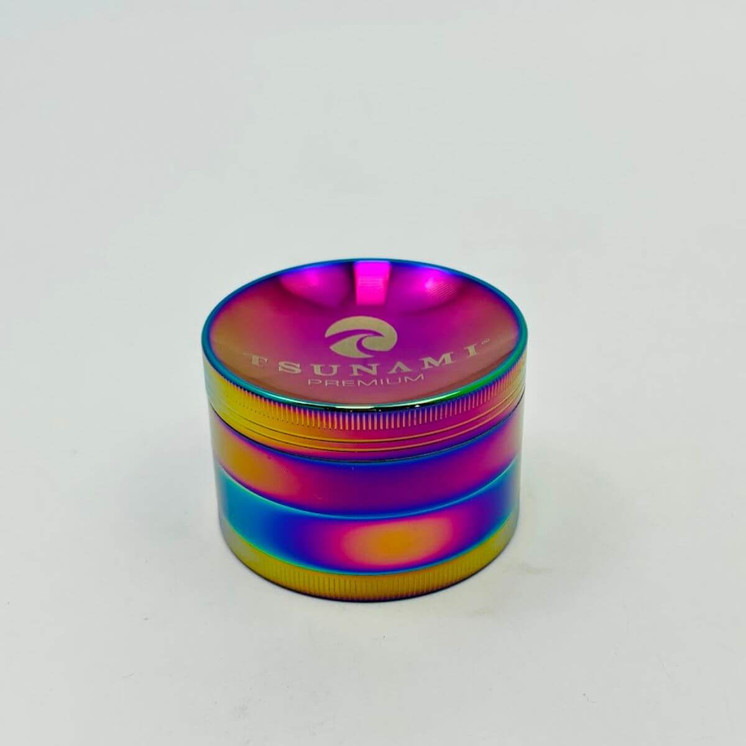 Tsunami Dry Herb Grinder - 63mm - 4 Parts- rainbow color