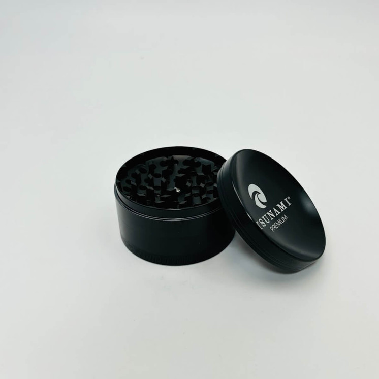 Tsunami Dry Herb Grinder - 75mm - 4 Parts-black