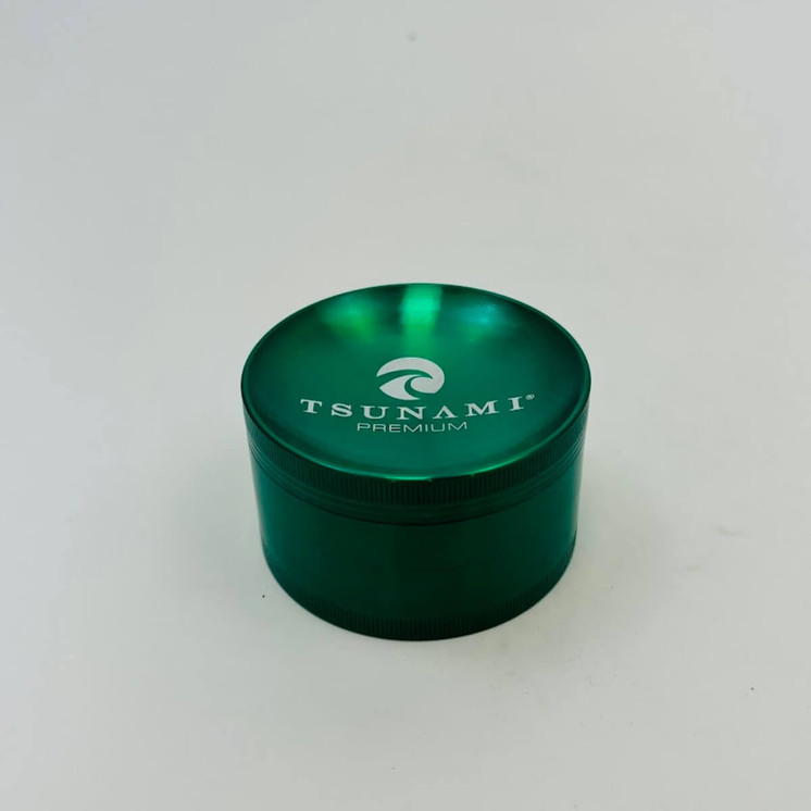 Tsunami Dry Herb Grinder - 75mm - 4 Parts-green color