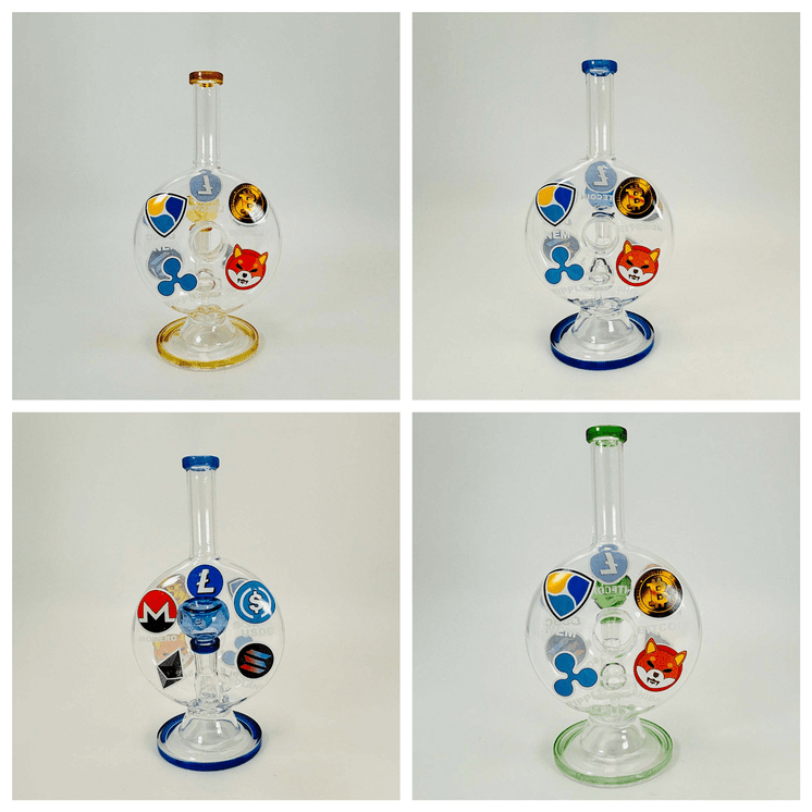 Donut Waterpipe With Barrel Perc - 9 Inch - Rh-260 - WPAG304