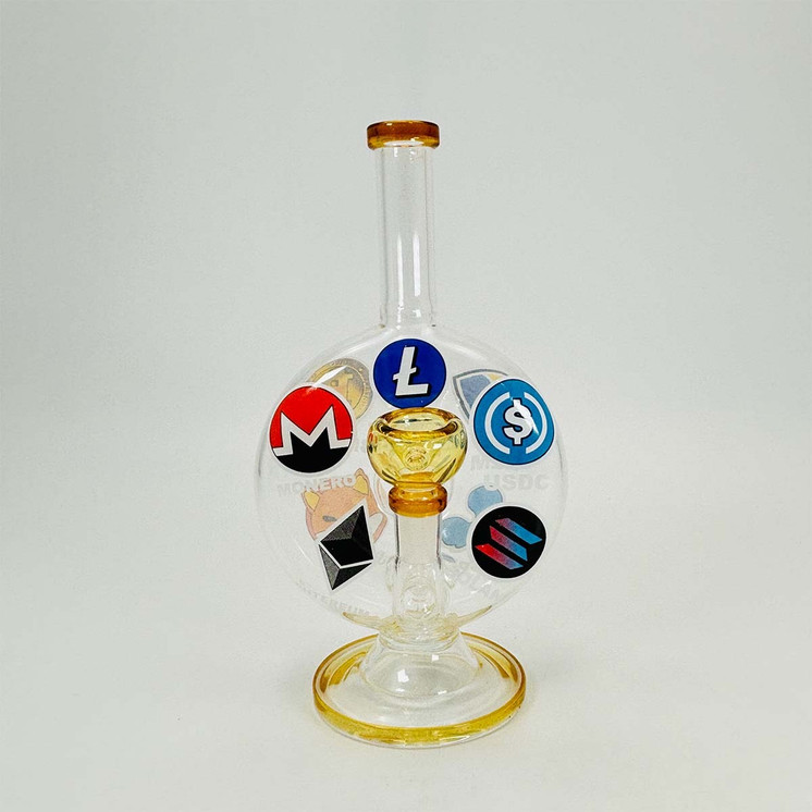 Donut Waterpipe With Barrel Perc - 9 Inch - Rh-260 - WPAG304