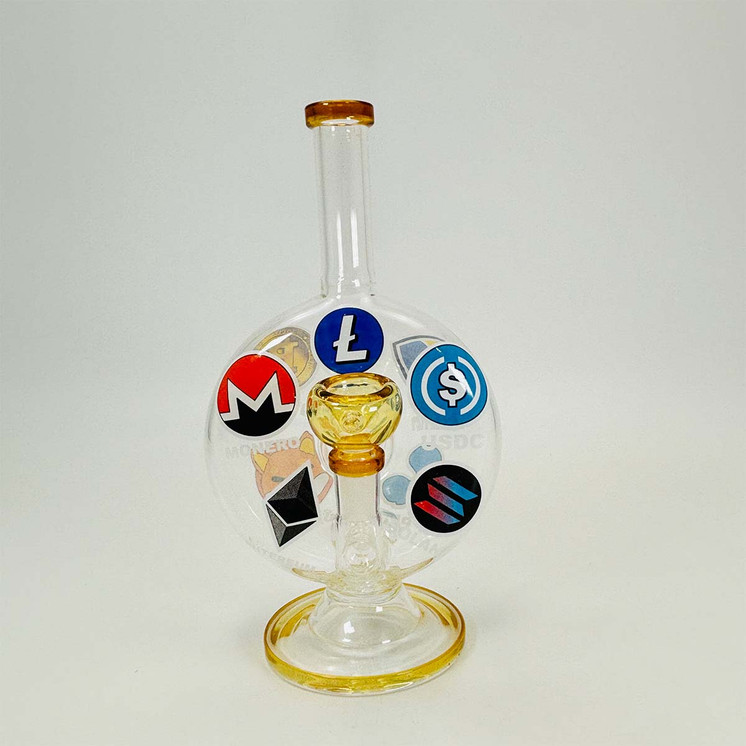 Donut Waterpipe With Barrel Perc - 9 Inch - Rh-260 - WPAG304