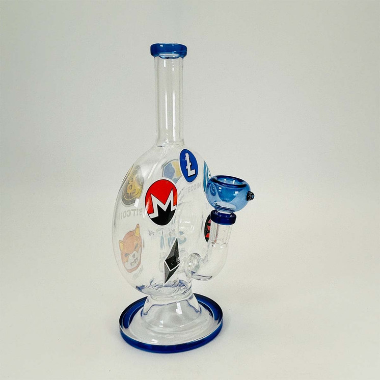 Donut Waterpipe With Barrel Perc - 9 Inch - Rh-260 - WPAG304
