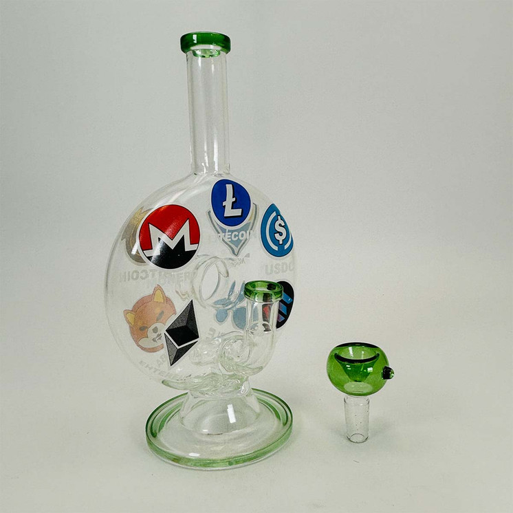 Donut Waterpipe With Barrel Perc - 9 Inch - Rh-260 - WPAG304
