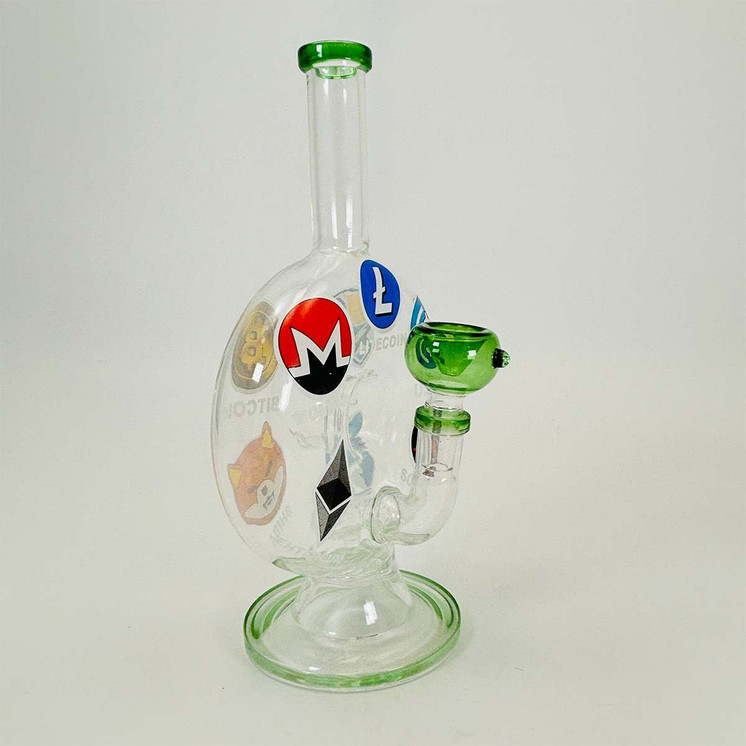 Donut Waterpipe With Barrel Perc - 9 Inch - Rh-260 - WPAG304
