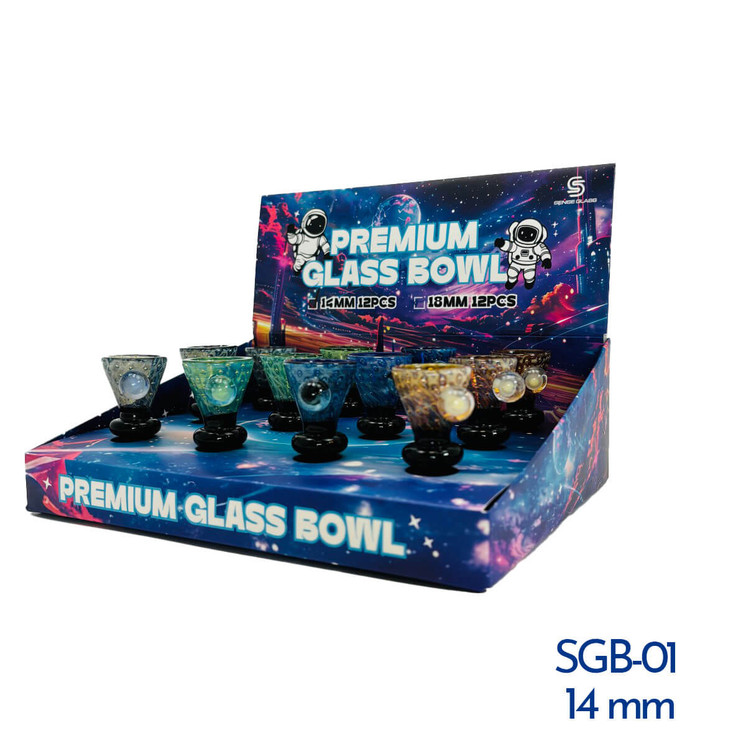 Sense Glass Premium Male Glass Bowl - 12 Counts Per Display