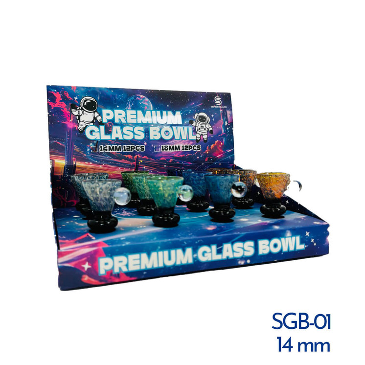 Sense Glass Premium Male Glass Bowl - 12 Counts Per Display