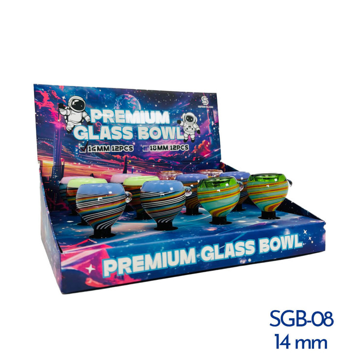 Sense Glass Premium Male Glass Bowl - 12 Counts Per Display