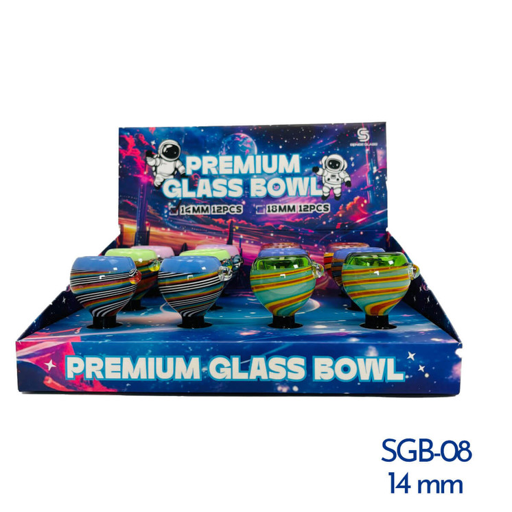 Sense Glass Premium Male Glass Bowl - 12 Counts Per Display