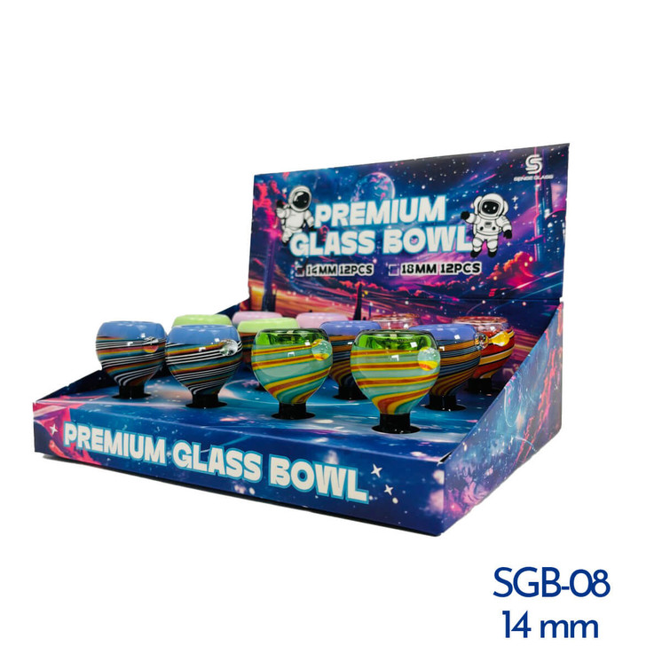 Sense Glass Premium Male Glass Bowl - 12 Counts Per Display