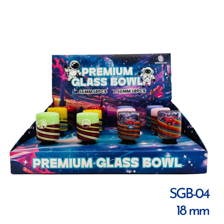 Sense Glass Premium Male Glass Bowl - 12 Counts Per Display