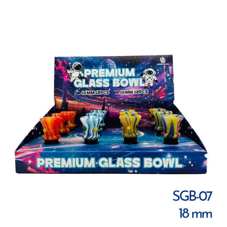 Sense Glass Premium Male Glass Bowl - 12 Counts Per Display