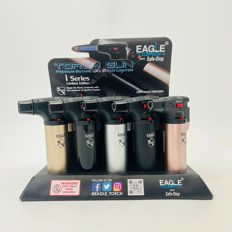 Eagle Torch Metallic Torch - 4 Inch - Assorted Designs - 15 Counts Display