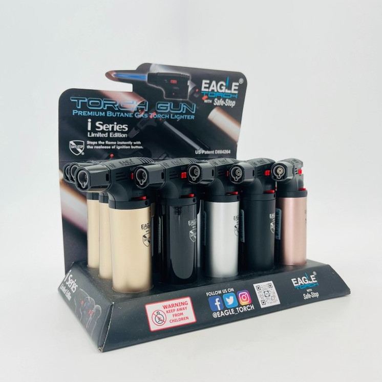 Eagle Torch Metallic Torch - 4 Inch - Assorted Designs - 15 Counts Display